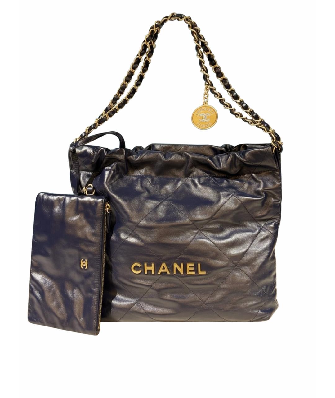 CHANEL Синяя кожаная сумка тоут, фото 1