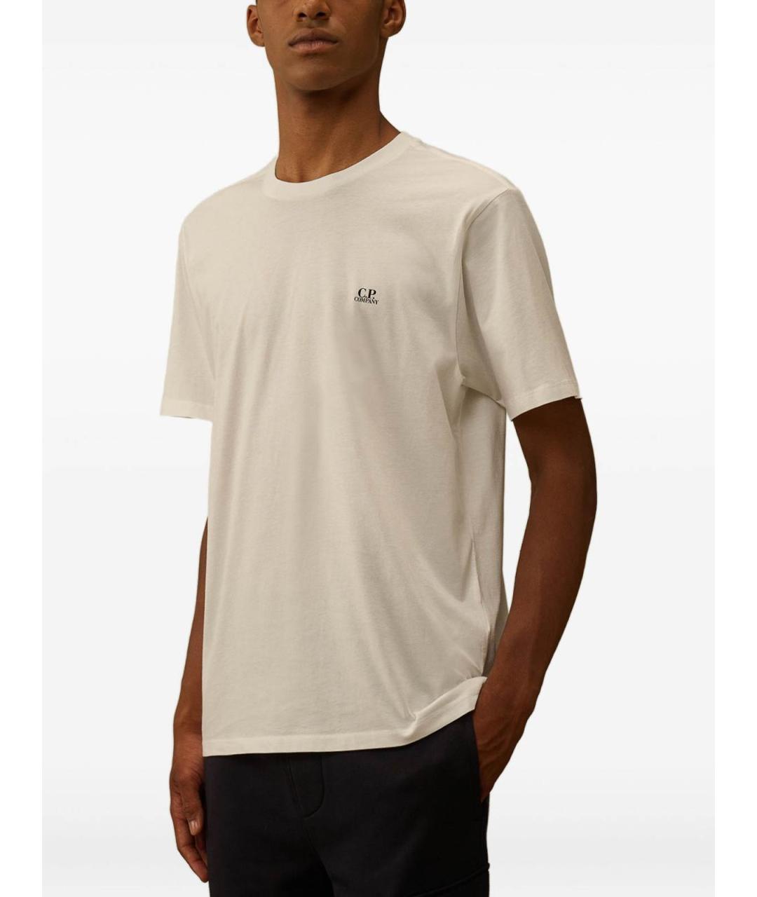 CP COMPANY Бежевая хлопковая футболка, фото 2