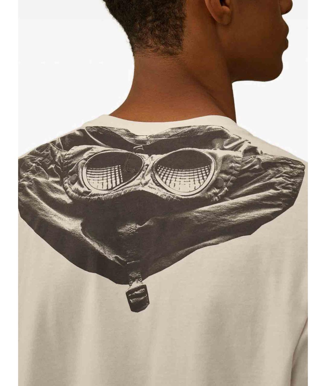 CP COMPANY Бежевая хлопковая футболка, фото 4