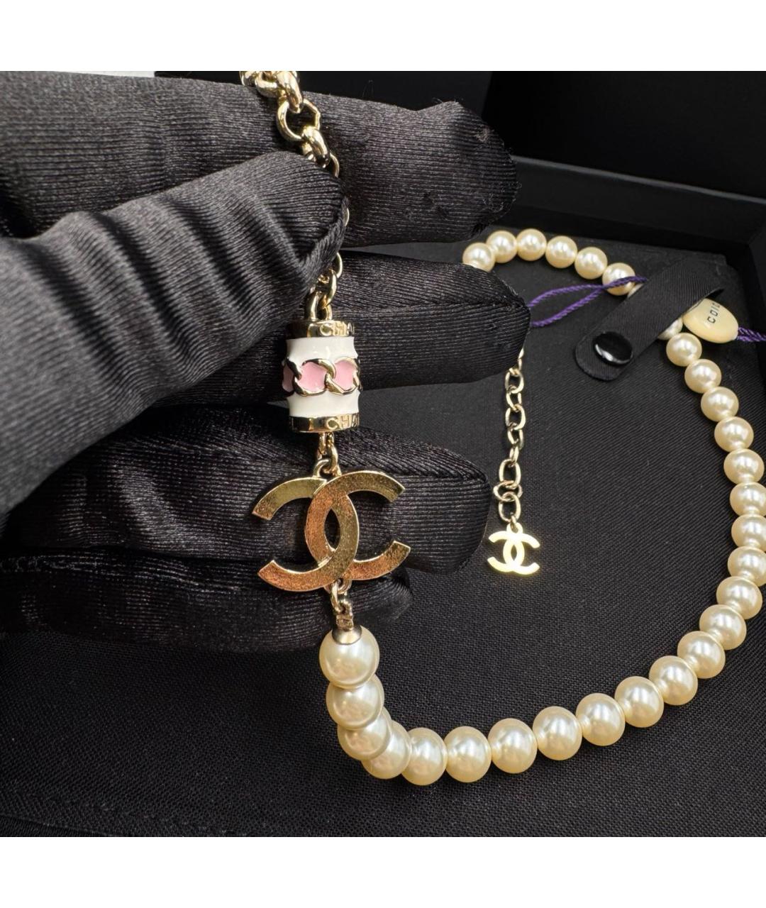 CHANEL Белое колье, фото 3