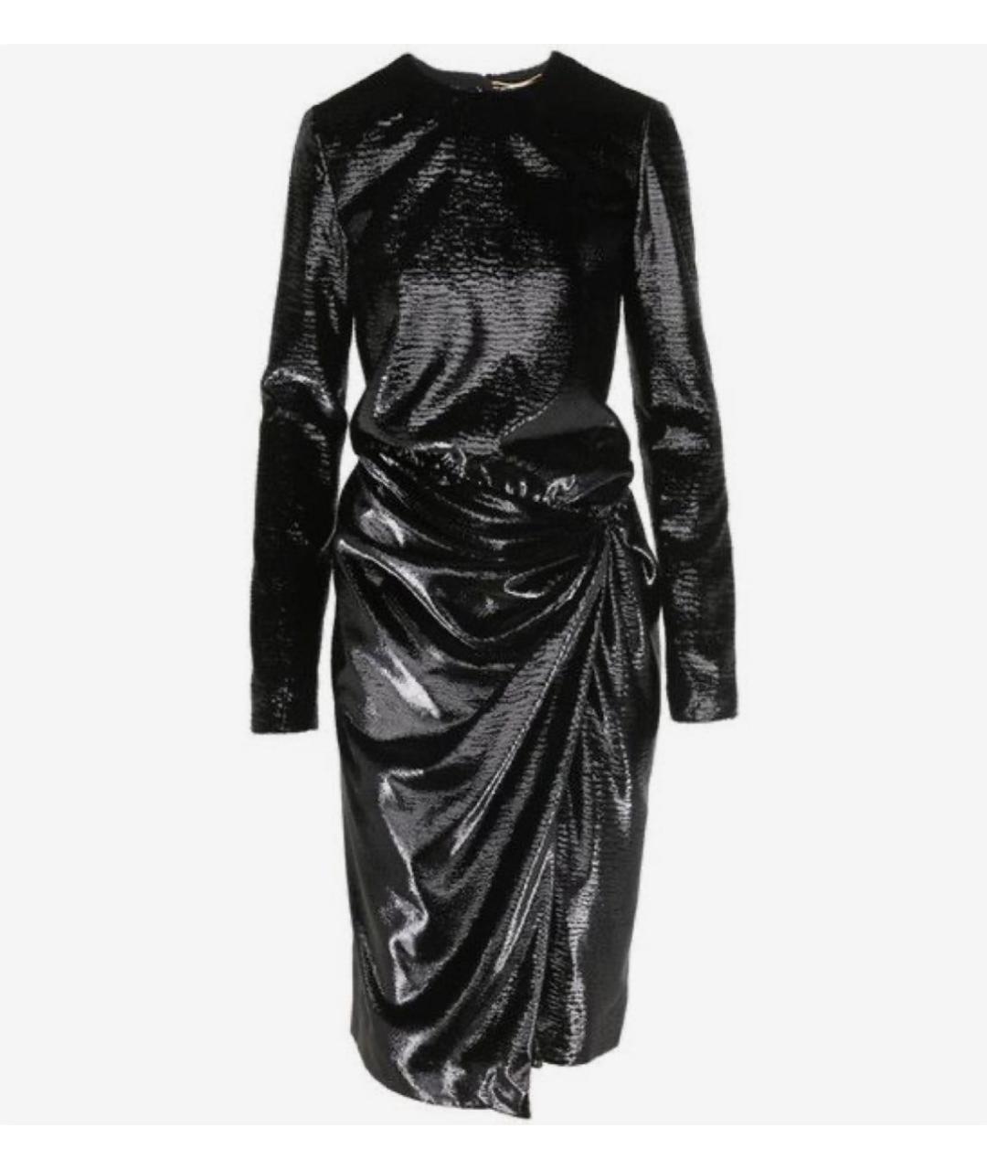 SAINT LAURENT Черное полиамидовое вечернее платье, фото 8