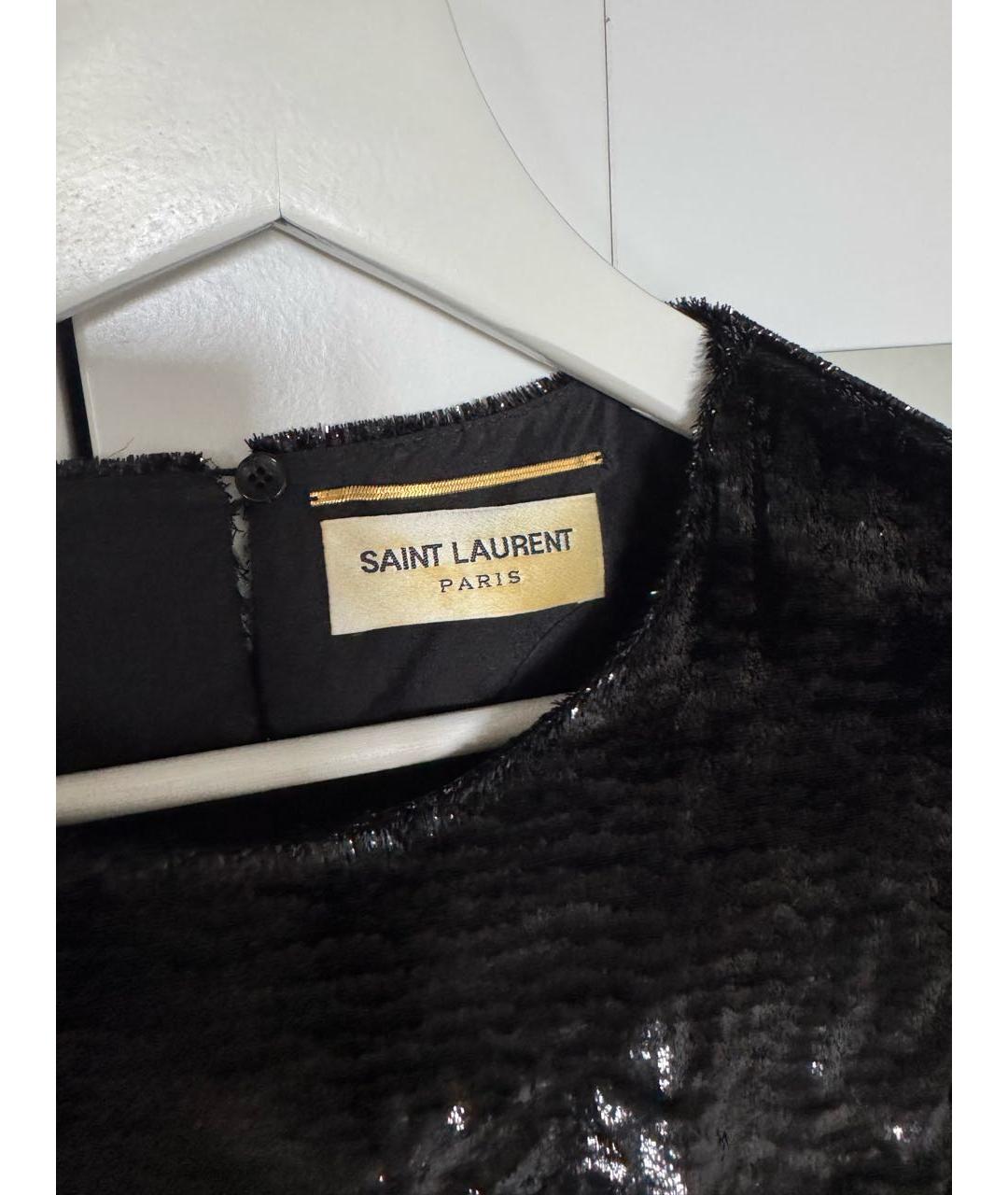SAINT LAURENT Черное полиамидовое вечернее платье, фото 5