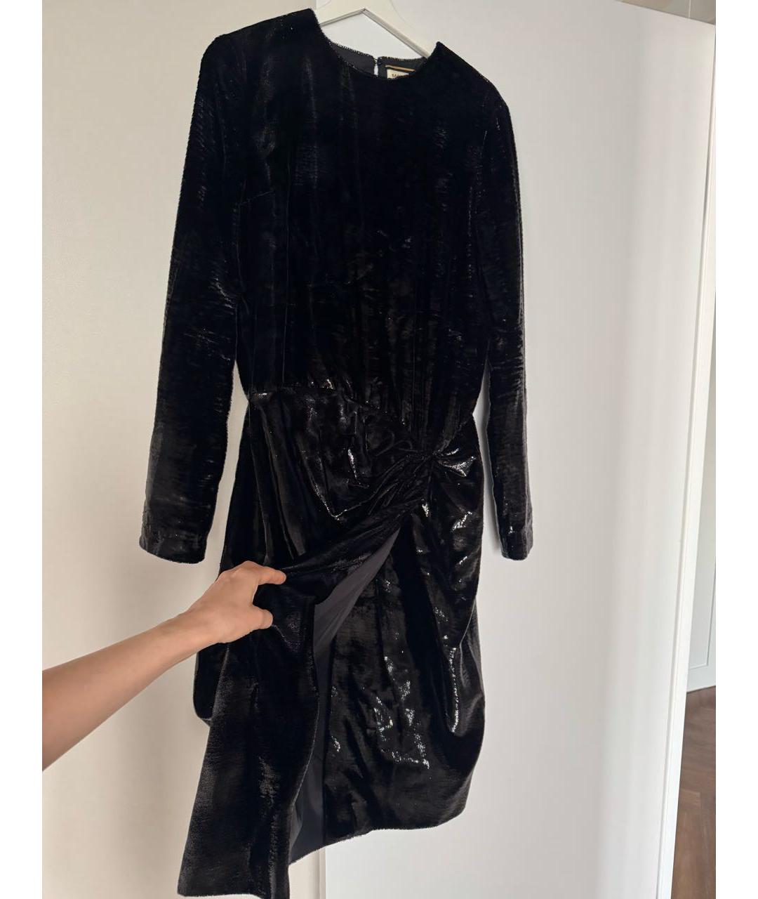 SAINT LAURENT Черное полиамидовое вечернее платье, фото 6