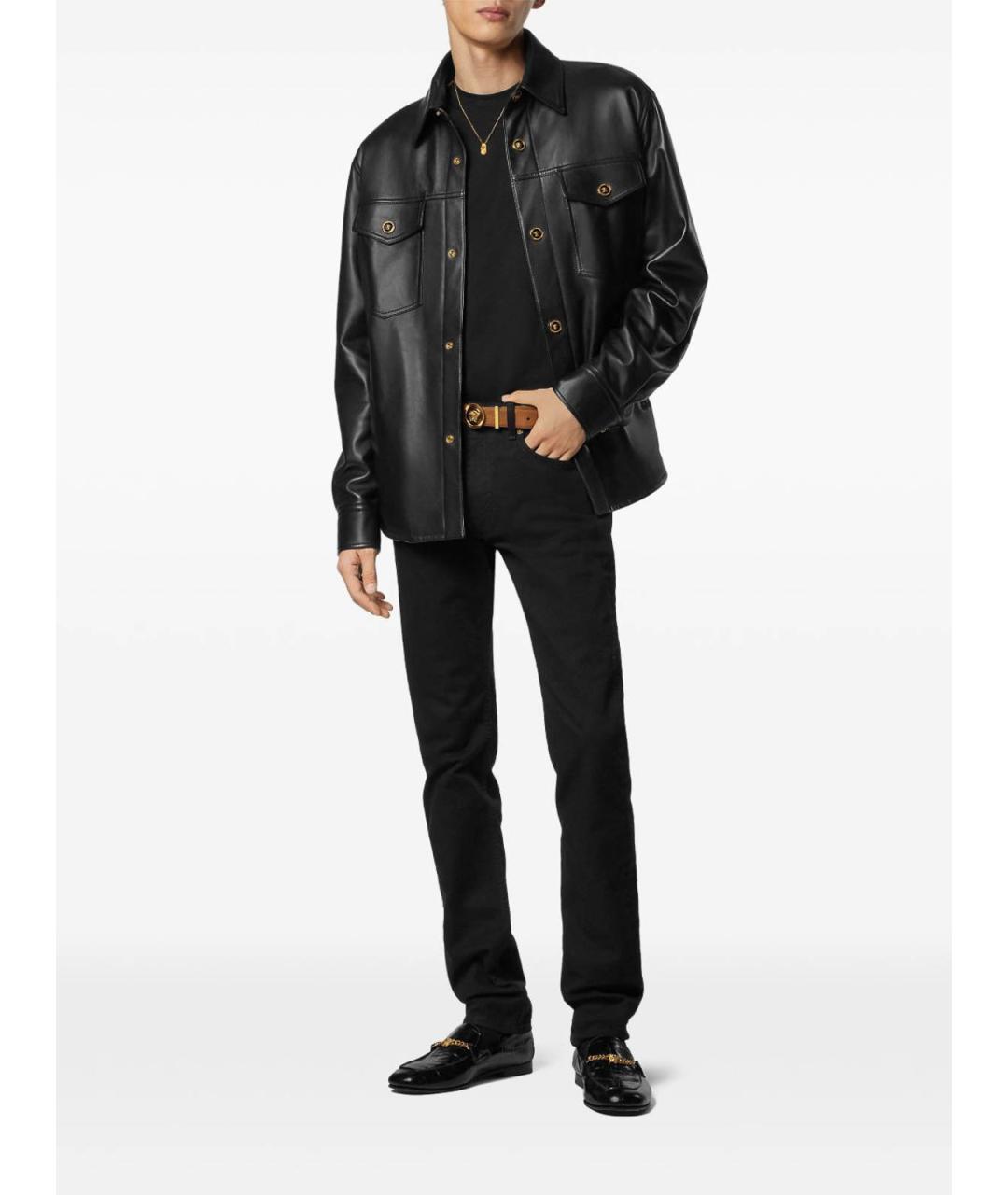 VERSACE Черные хлопковые джинсы скинни, фото 2