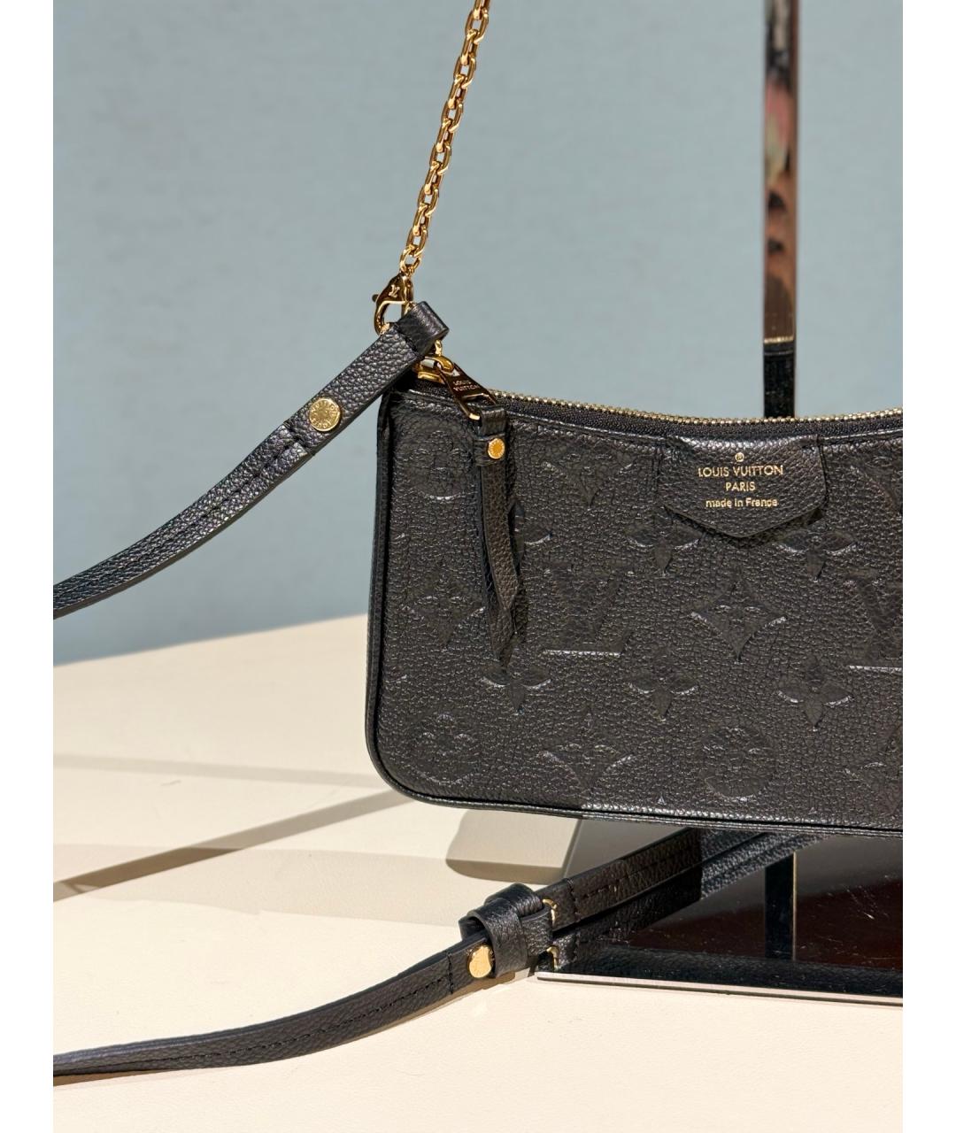 LOUIS VUITTON Черная кожаная сумка через плечо, фото 3