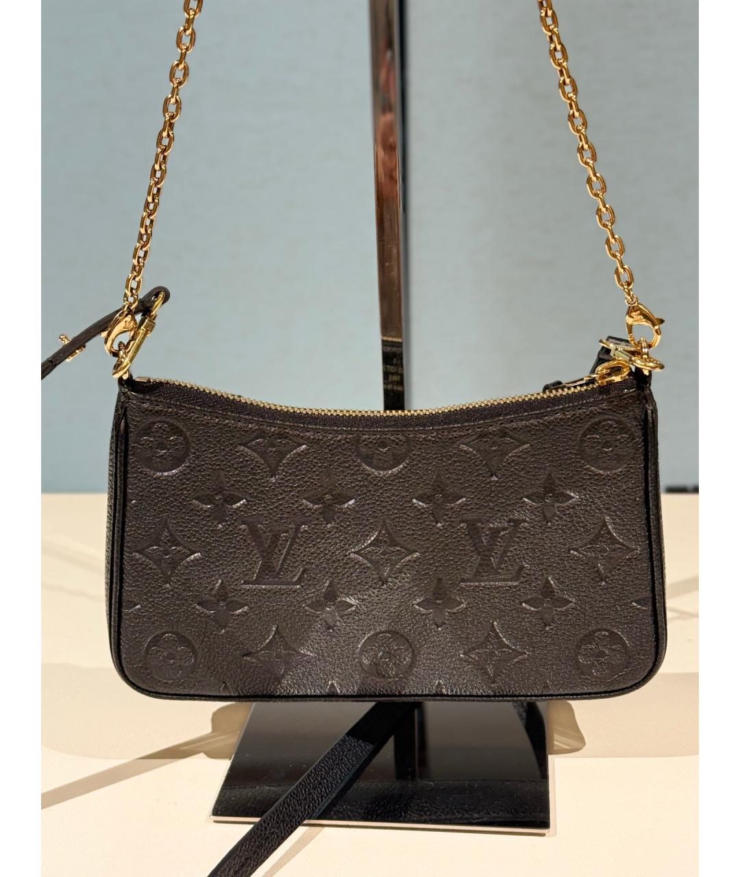 LOUIS VUITTON Черная кожаная сумка через плечо, фото 5