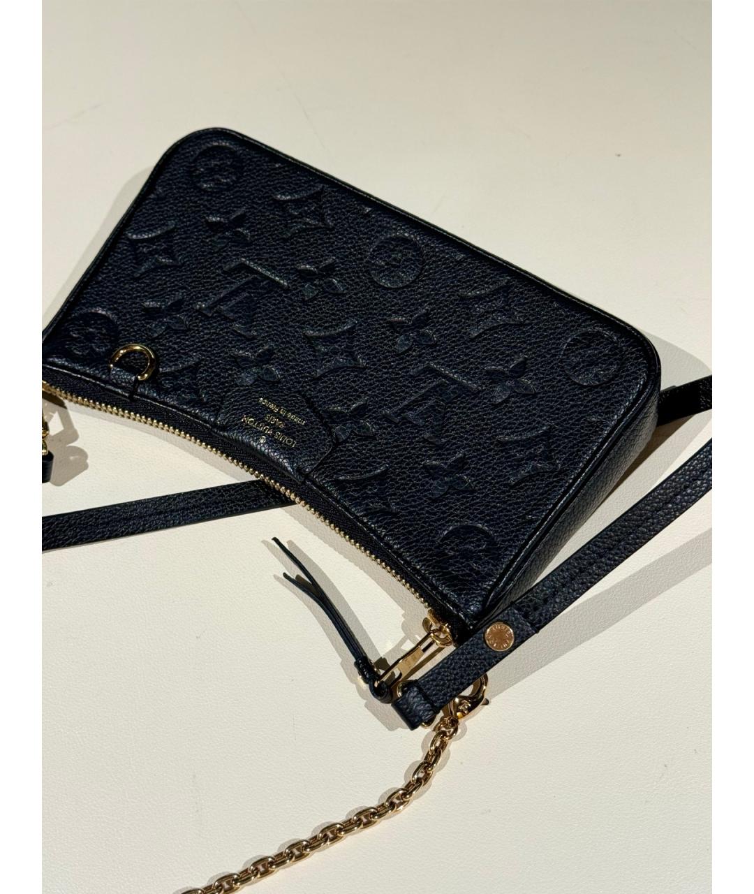 LOUIS VUITTON Черная кожаная сумка через плечо, фото 7