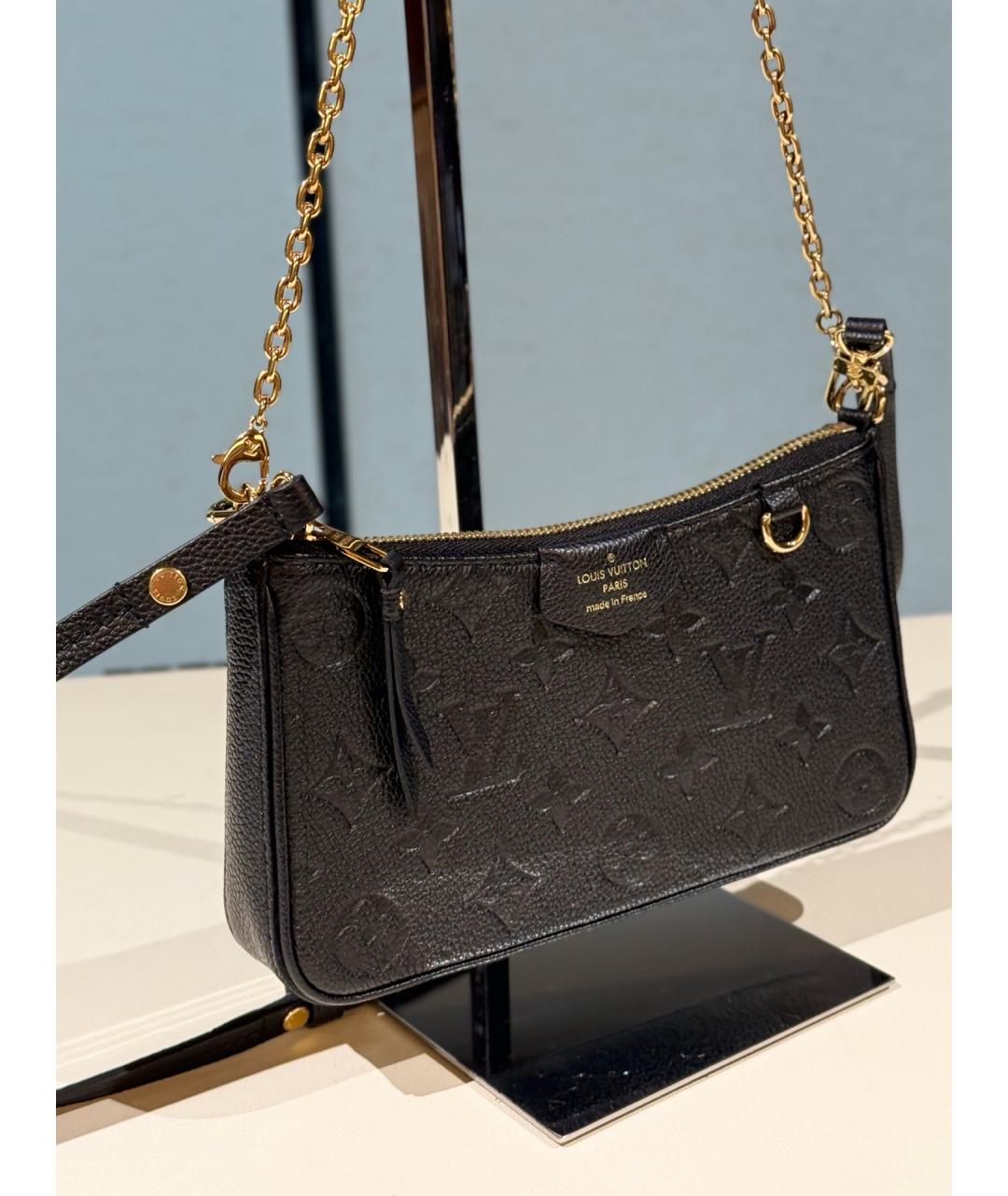 LOUIS VUITTON Черная кожаная сумка через плечо, фото 4