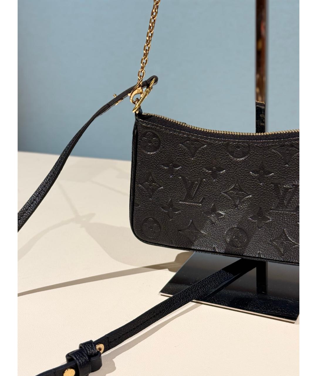 LOUIS VUITTON Черная кожаная сумка через плечо, фото 6
