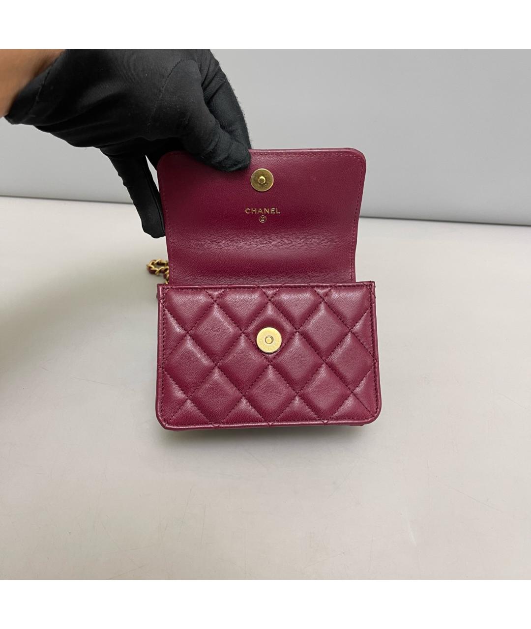 CHANEL Красная кожаная сумка с короткими ручками, фото 6