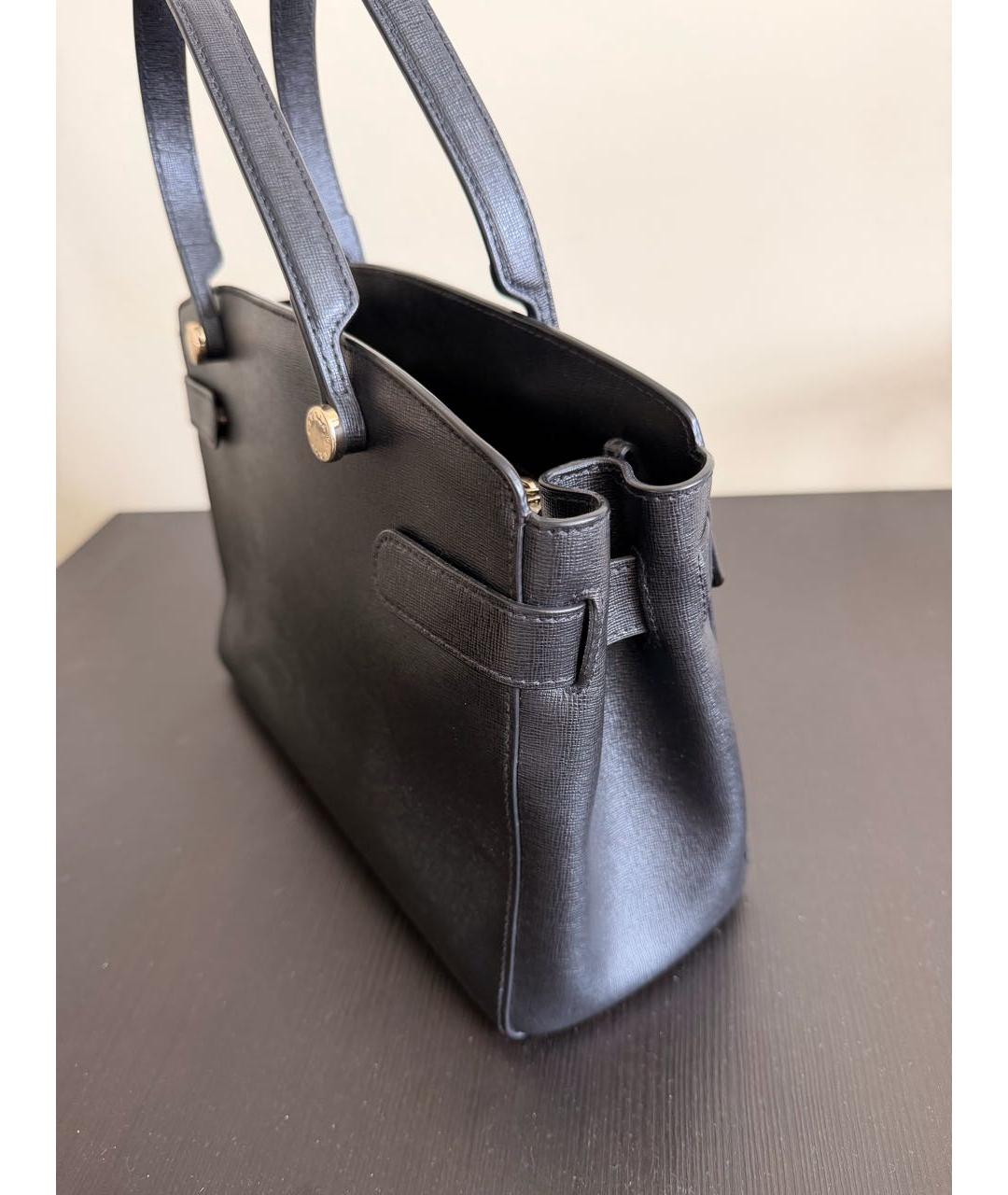 FURLA Черная кожаная сумка с короткими ручками, фото 2