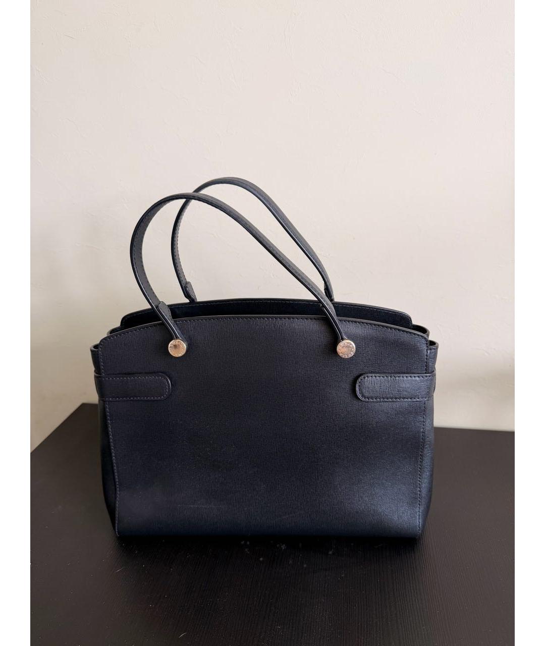 FURLA Черная кожаная сумка с короткими ручками, фото 3