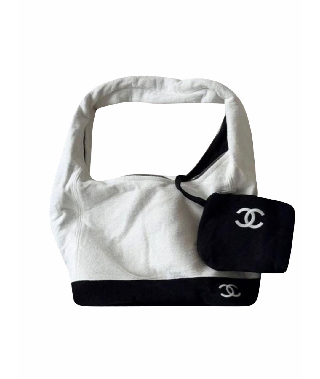 CHANEL Белая тканевая пляжная сумка, фото 1