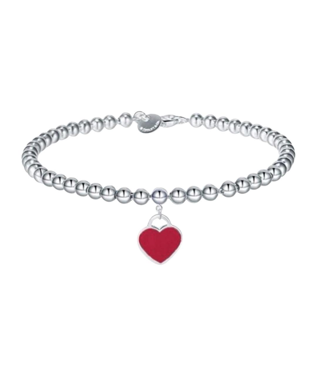 TIFFANY&CO Бордовый серебряный браслет, фото 1