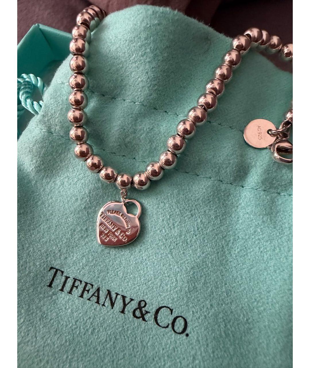 TIFFANY&CO Бордовый серебряный браслет, фото 4