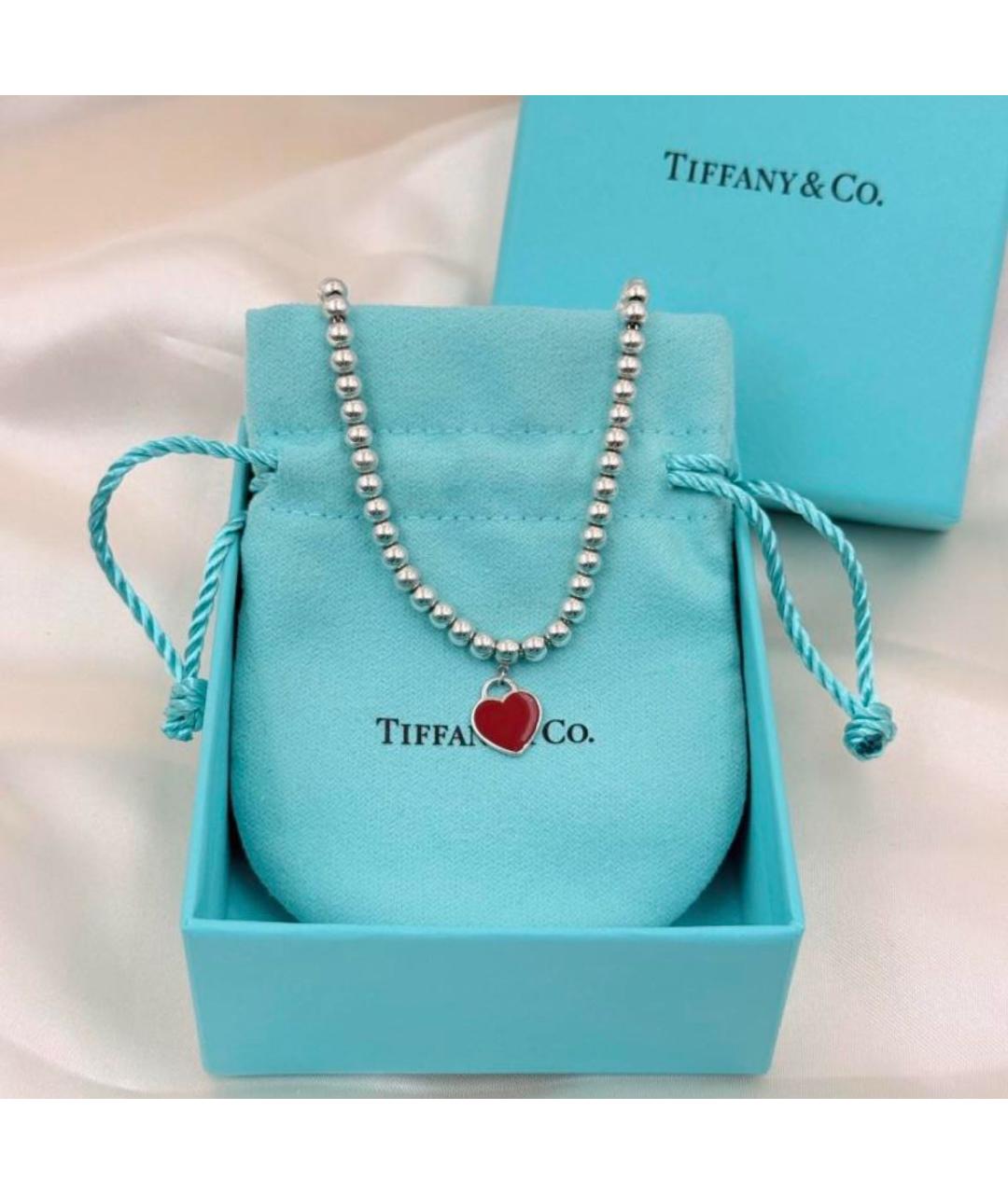 TIFFANY&CO Бордовый серебряный браслет, фото 2