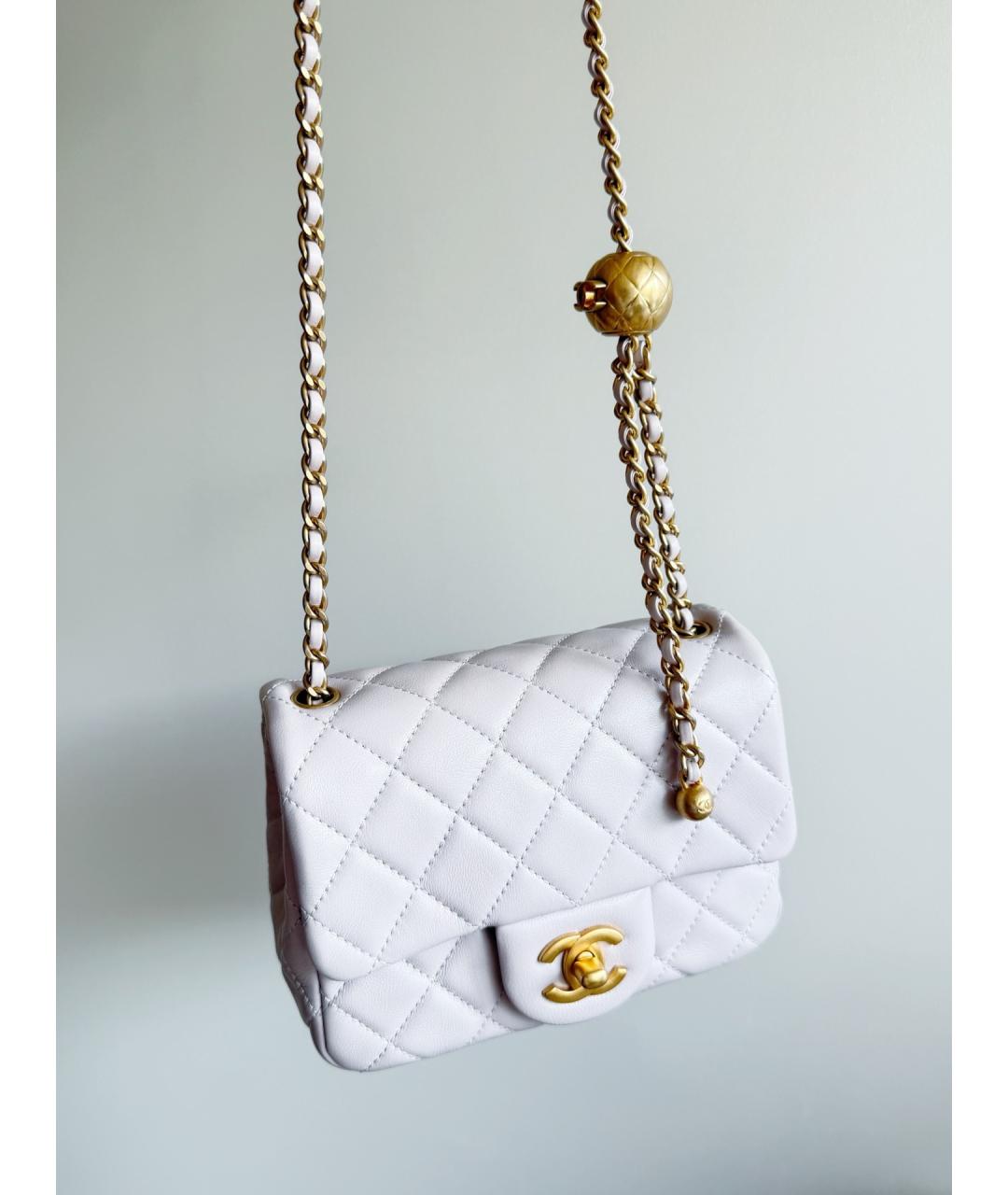 CHANEL Фиолетовая кожаная сумка через плечо, фото 4