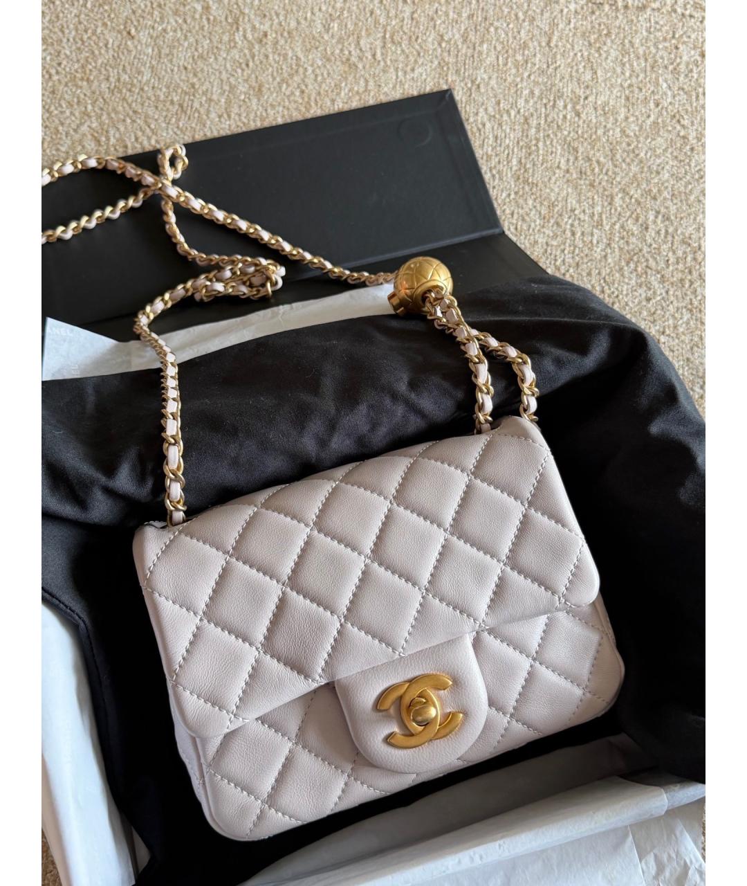 CHANEL Фиолетовая кожаная сумка через плечо, фото 5