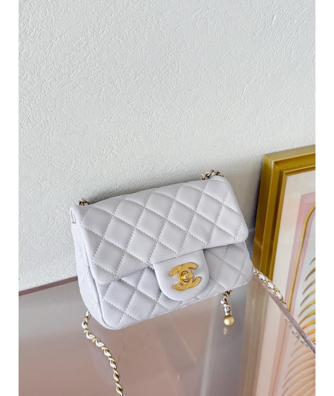 CHANEL Фиолетовая кожаная сумка через плечо, фото 6