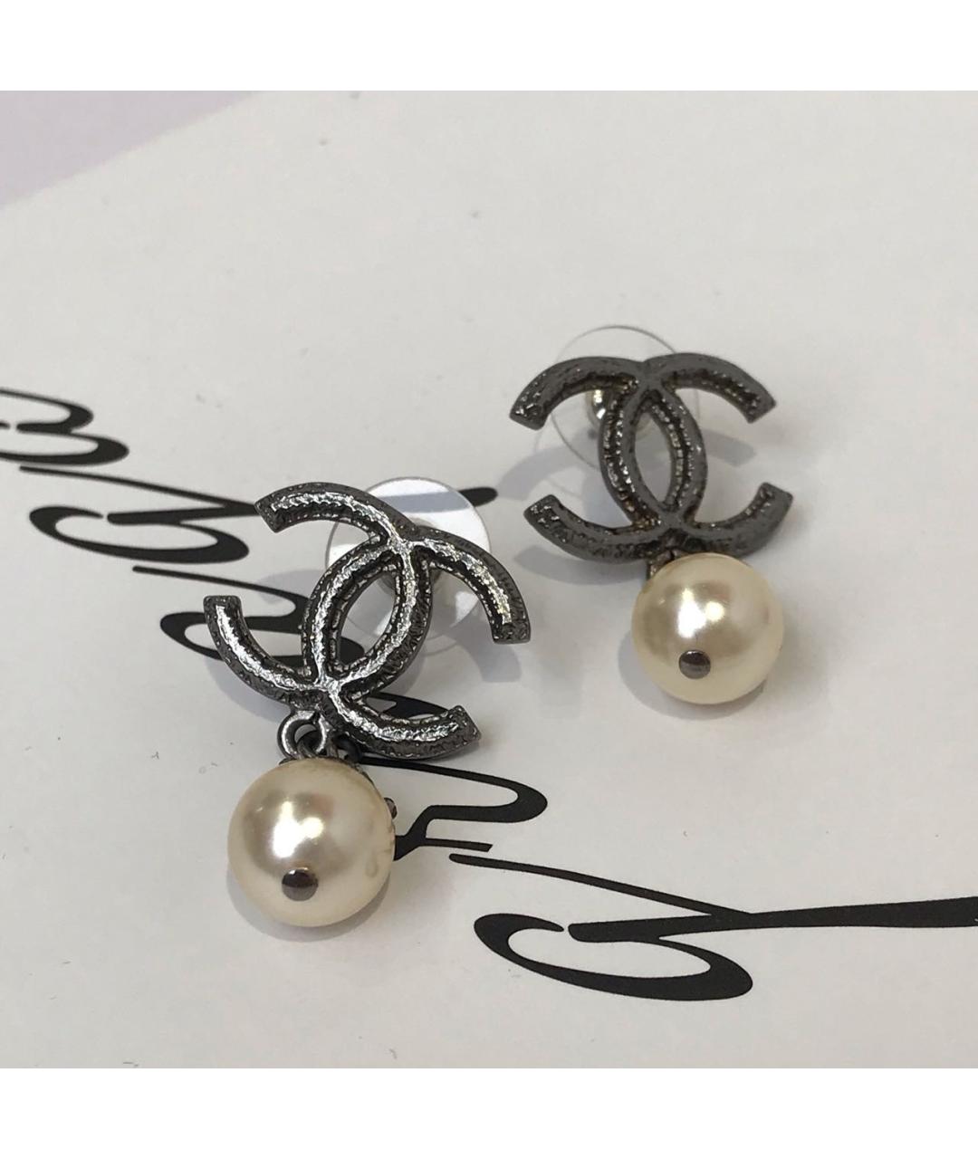 CHANEL Черные серьги, фото 3