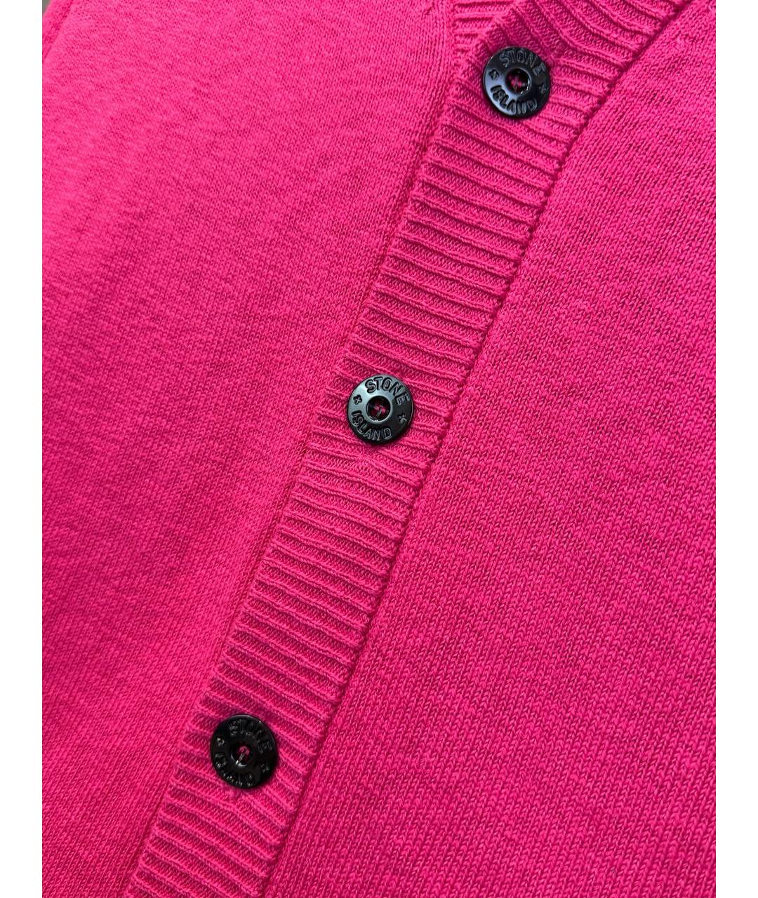 STONE ISLAND Розовый хлопковый кардиган, фото 4