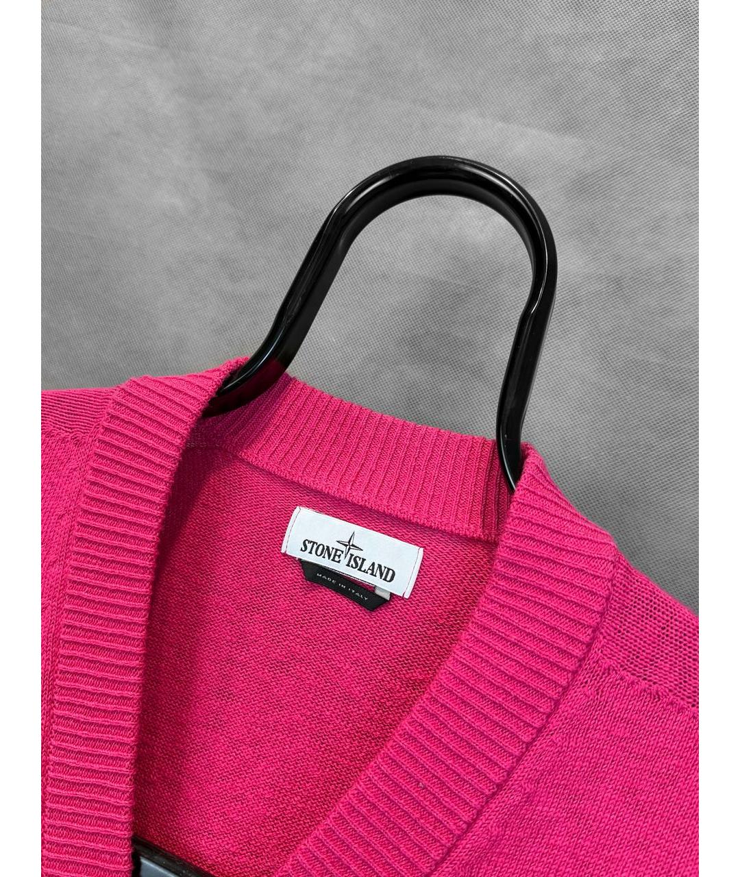 STONE ISLAND Розовый хлопковый кардиган, фото 3