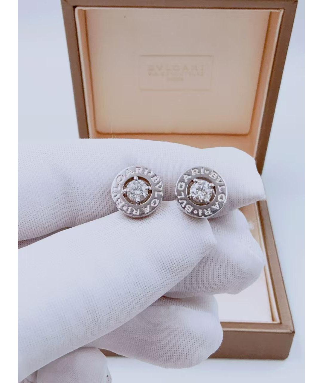 BVLGARI Серебряные серьги из белого золота, фото 2