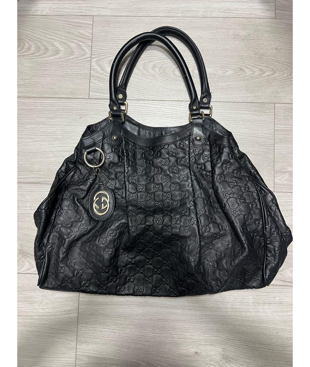 GUCCI Черная кожаная сумка с короткими ручками, фото 8