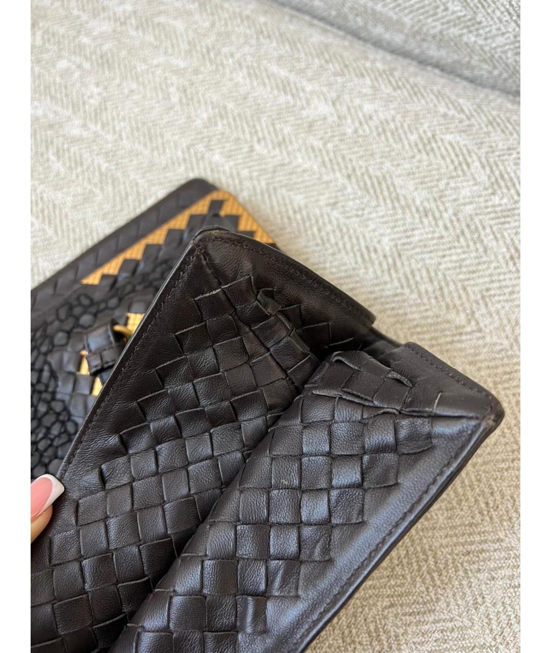 BOTTEGA VENETA Черная кожаная сумка тоут, фото 7