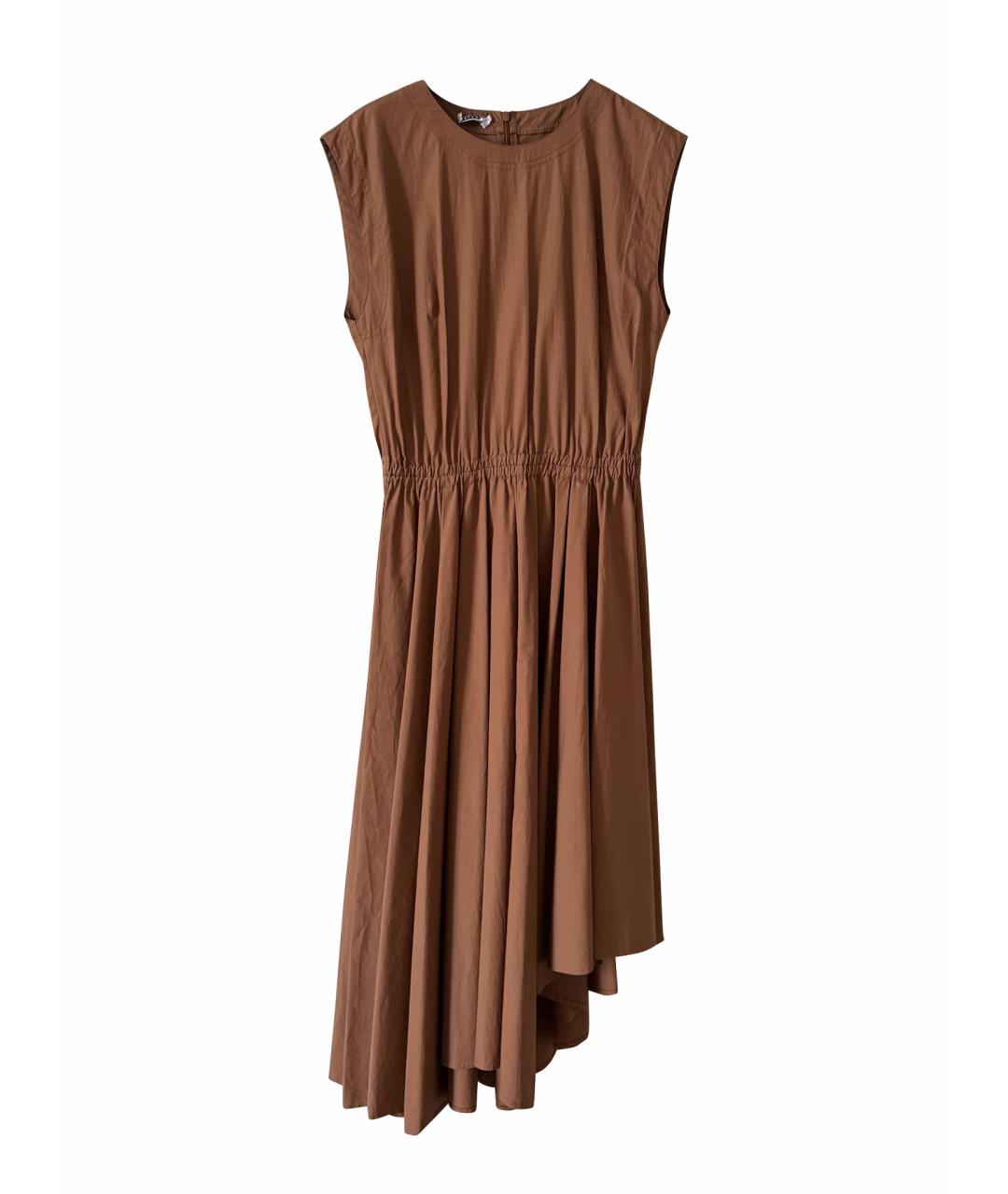 BRUNELLO CUCINELLI Коричневое хлопковое коктейльное платье, фото 1