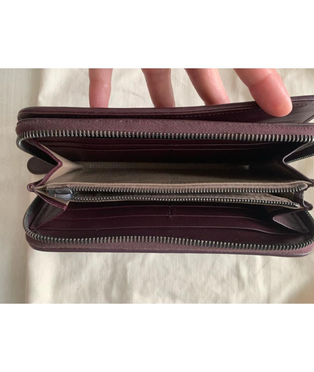 BOTTEGA VENETA Бордовый кожаный кошелек, фото 3