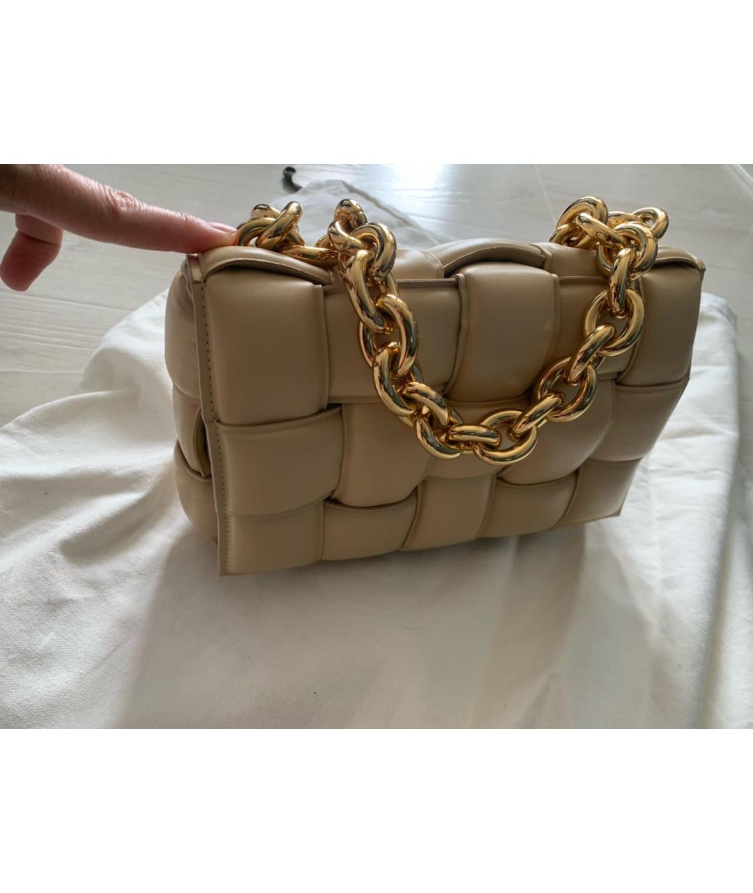 BOTTEGA VENETA Бежевая кожаная сумка через плечо, фото 2