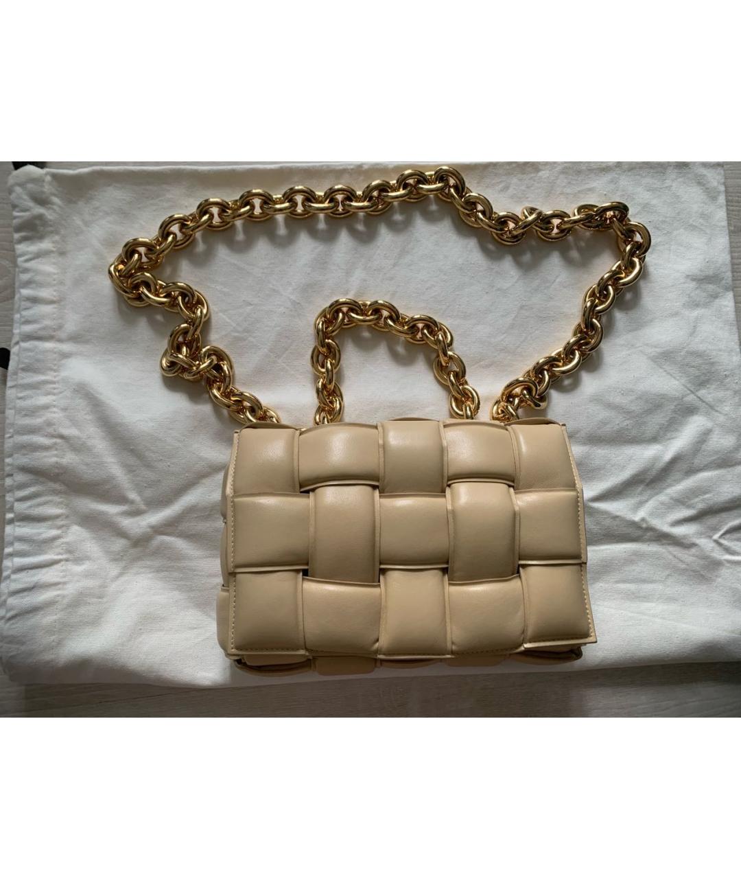 BOTTEGA VENETA Бежевая кожаная сумка через плечо, фото 9