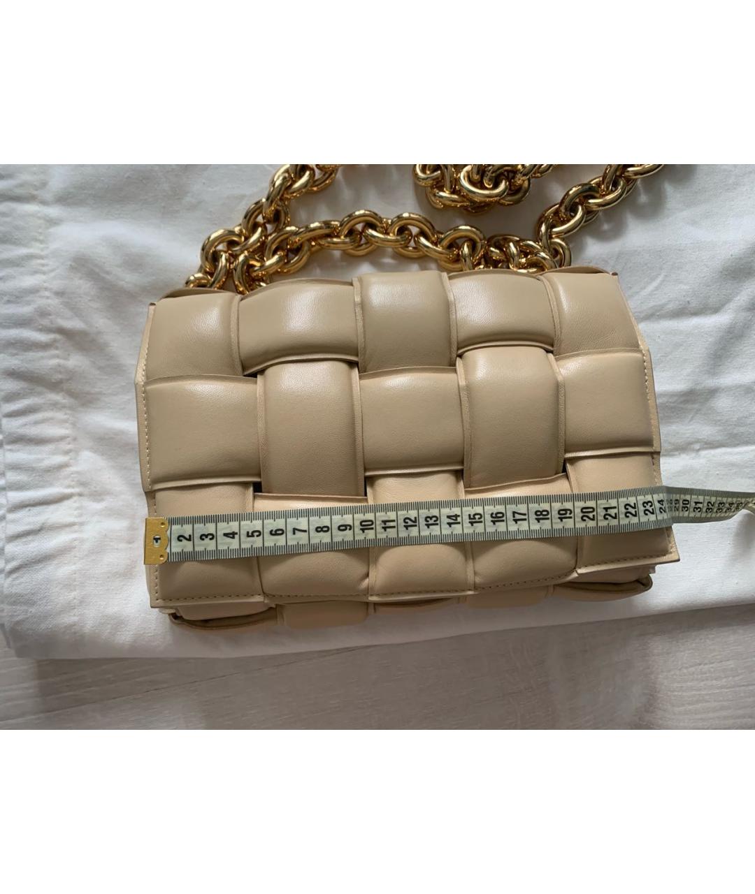 BOTTEGA VENETA Бежевая кожаная сумка через плечо, фото 7