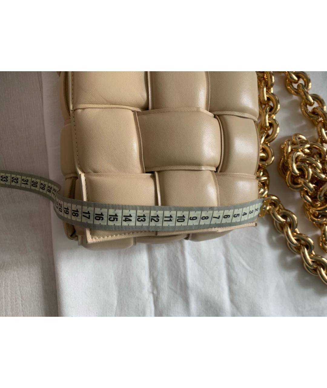 BOTTEGA VENETA Бежевая кожаная сумка через плечо, фото 8