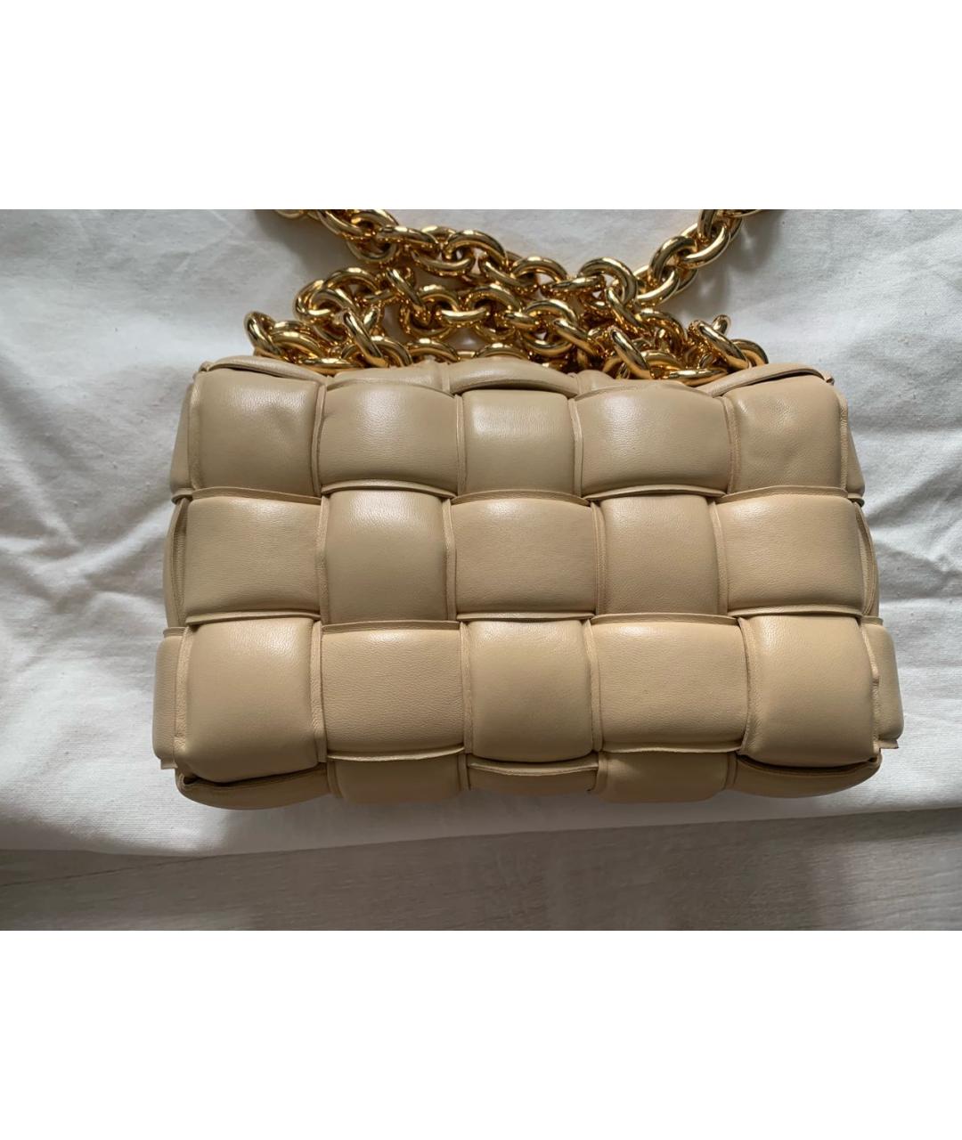 BOTTEGA VENETA Бежевая кожаная сумка через плечо, фото 3