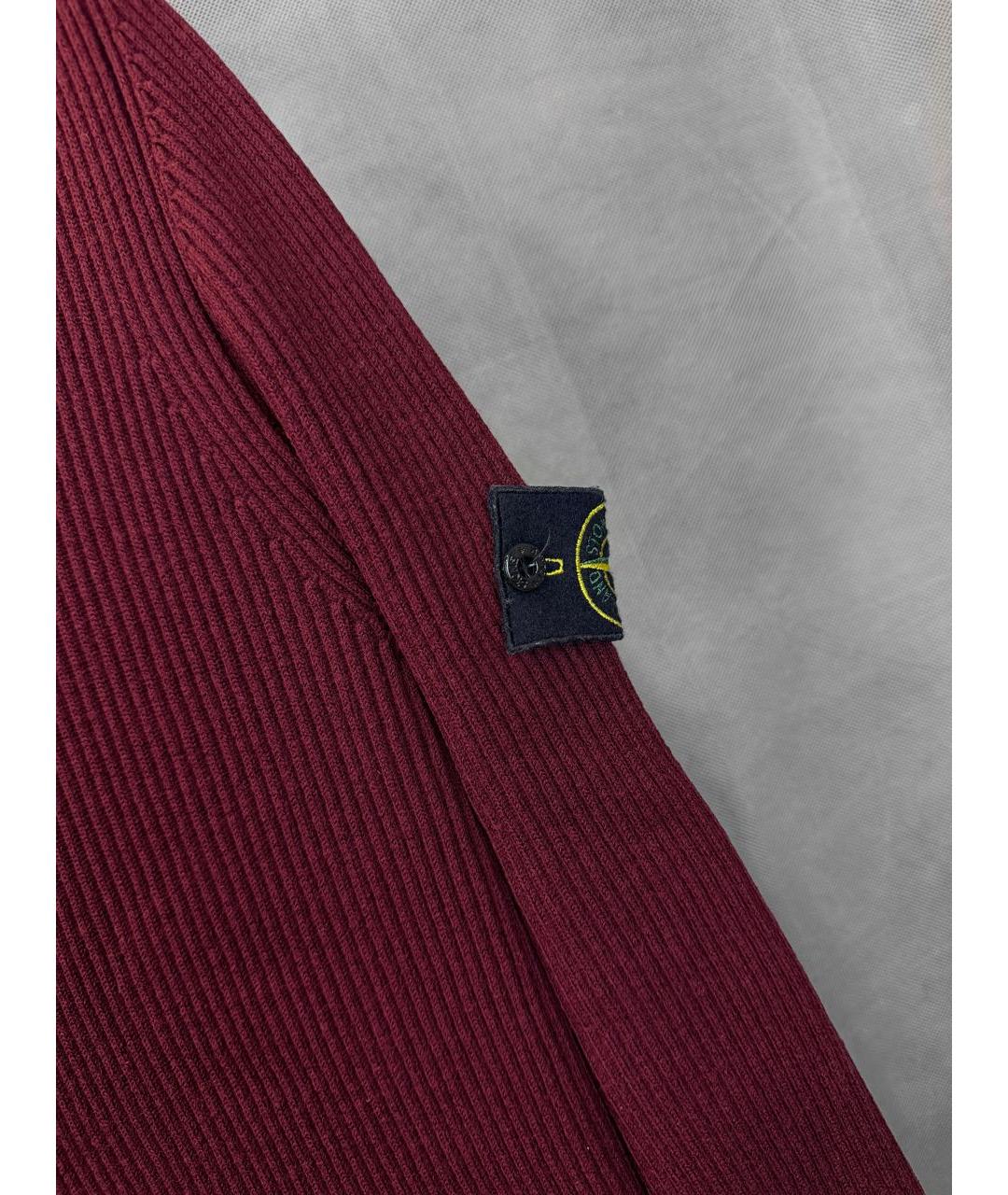 STONE ISLAND Бордовая шерстяная водолазка, фото 4