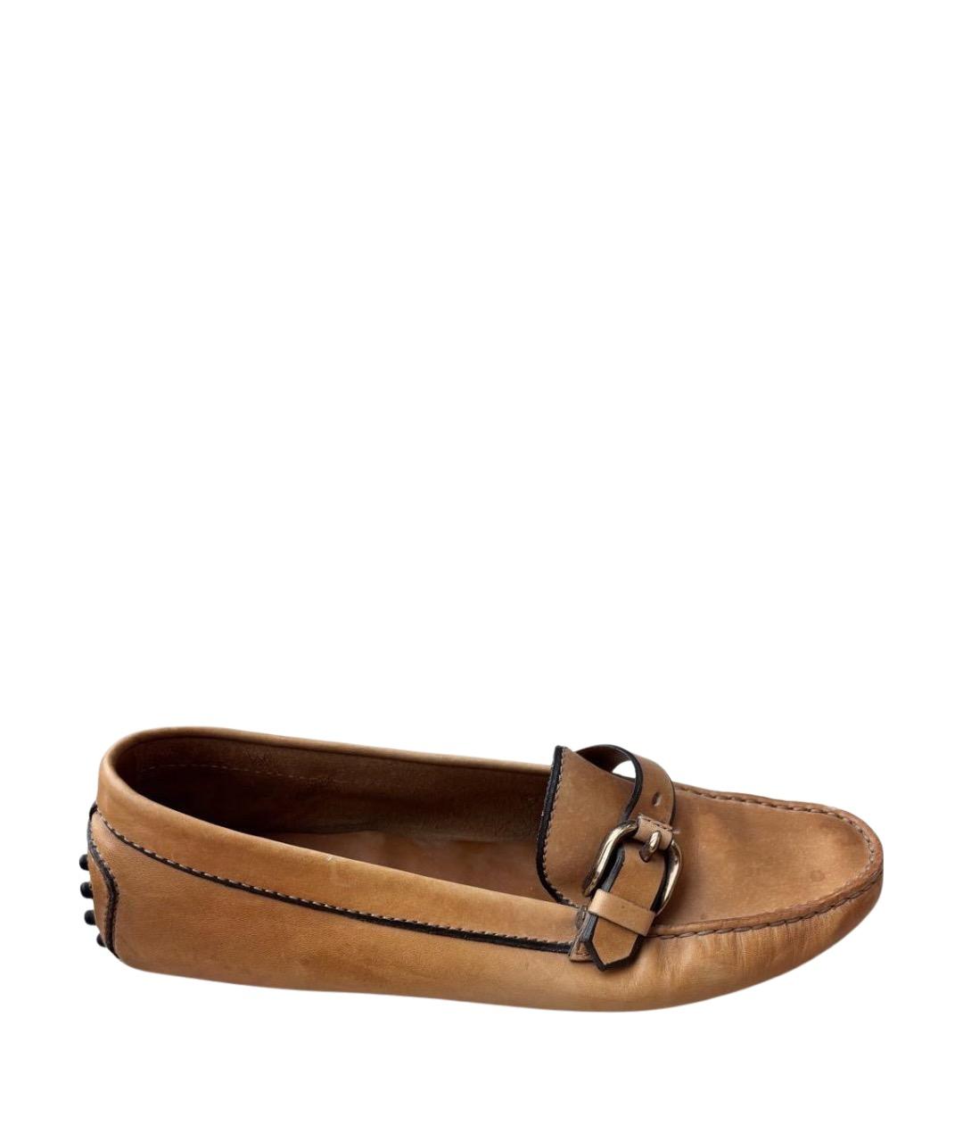 TOD'S Бежевые кожаные мокасины, фото 1