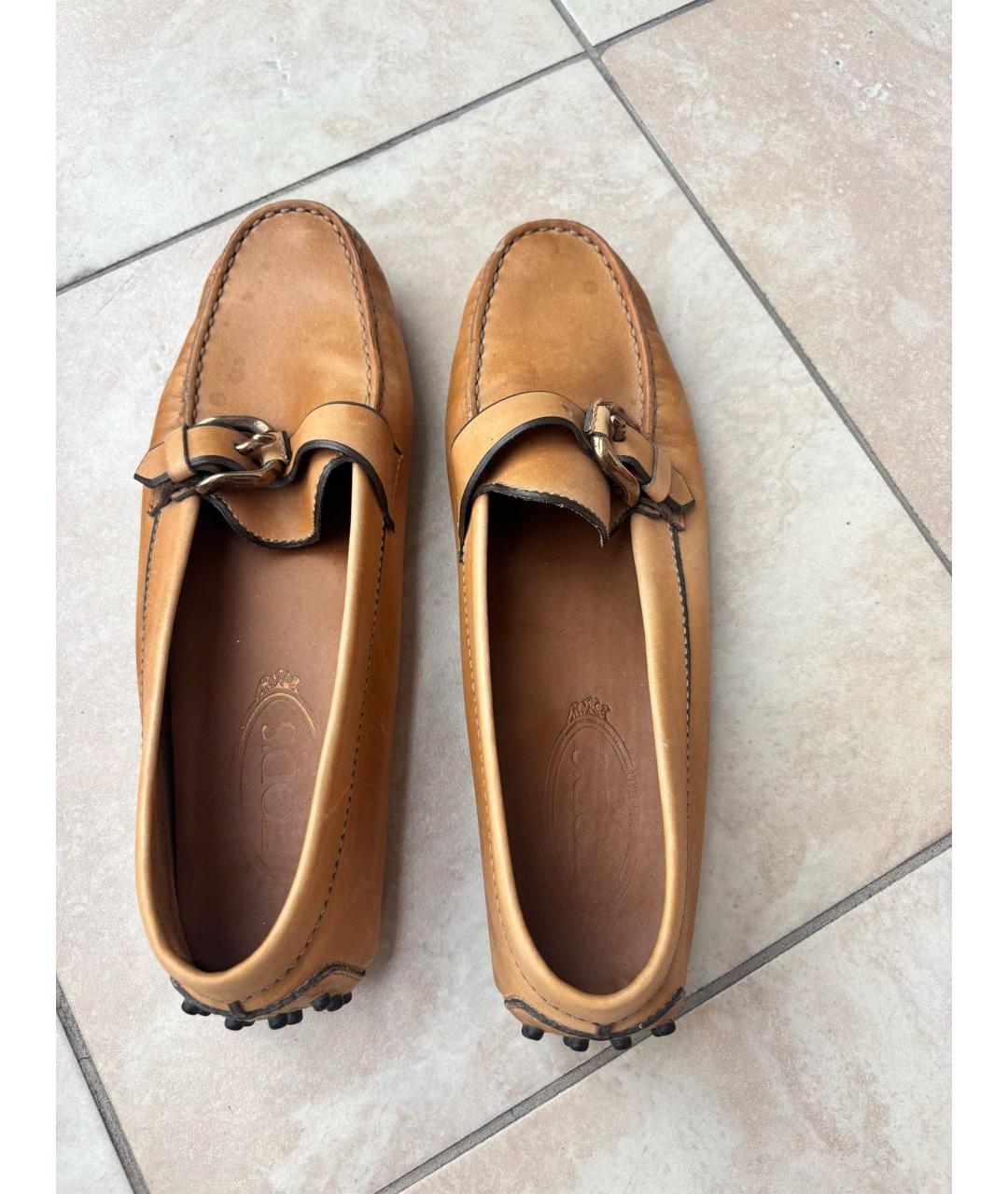 TOD'S Бежевые кожаные мокасины, фото 3