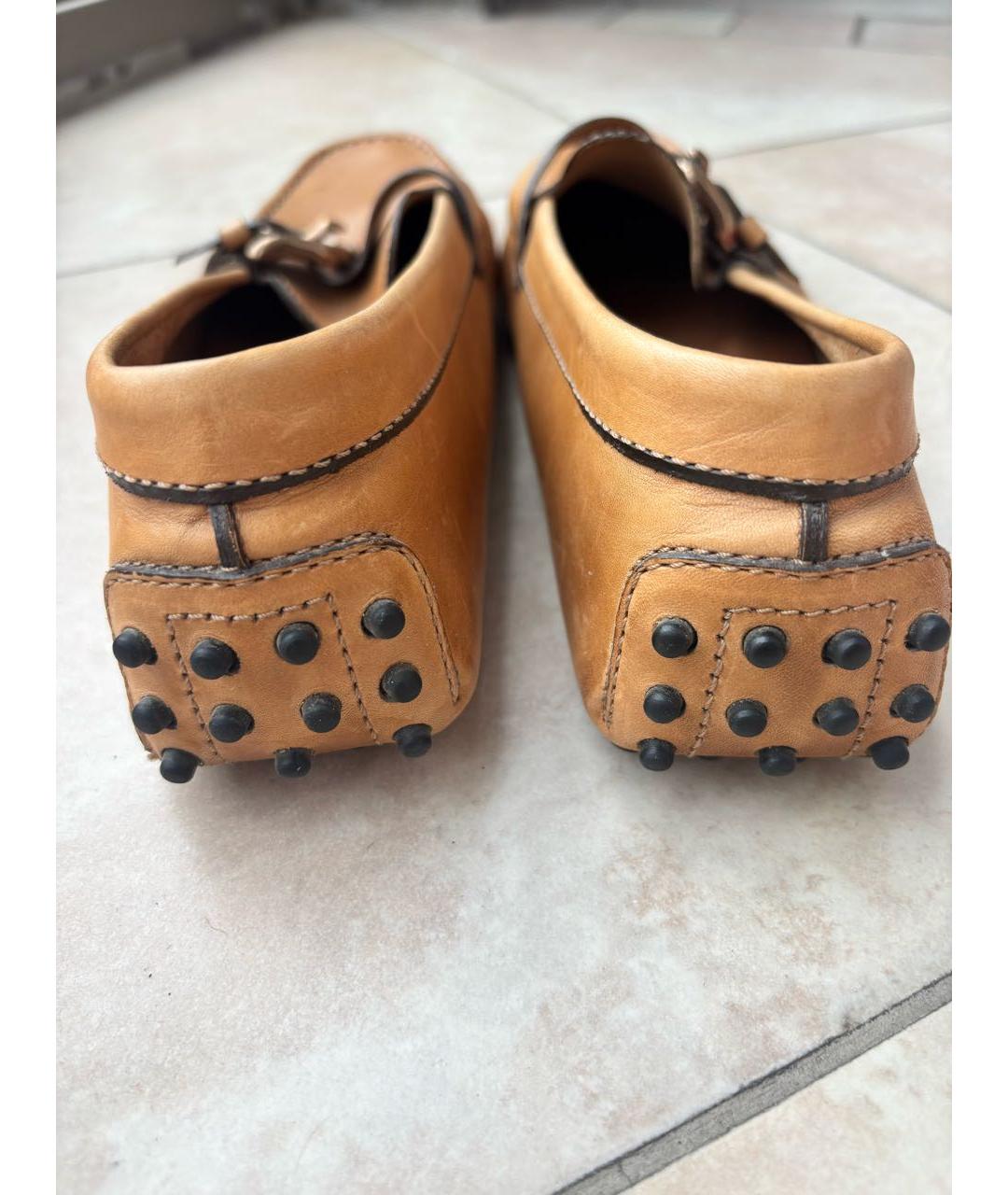 TOD'S Бежевые кожаные мокасины, фото 4