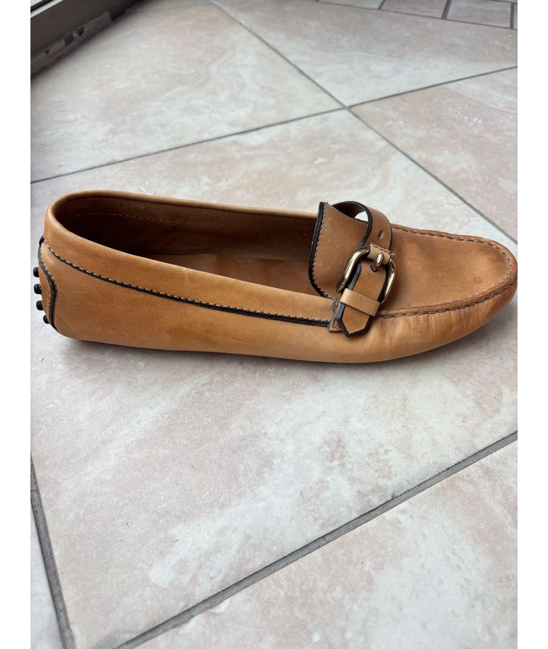 TOD'S Бежевые кожаные мокасины, фото 7