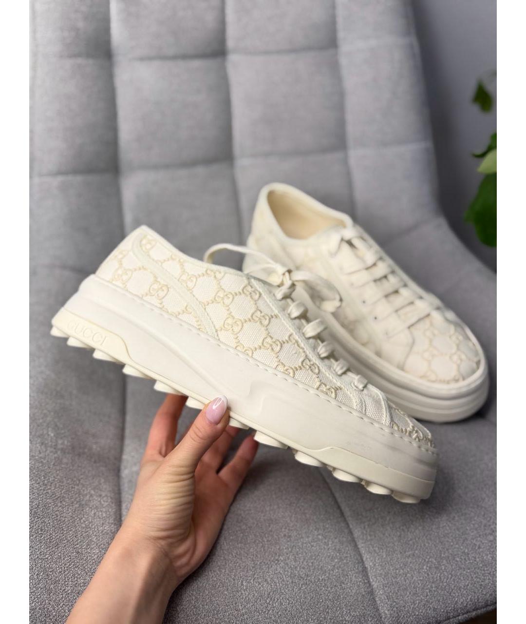 GUCCI Бежевые кеды, фото 3