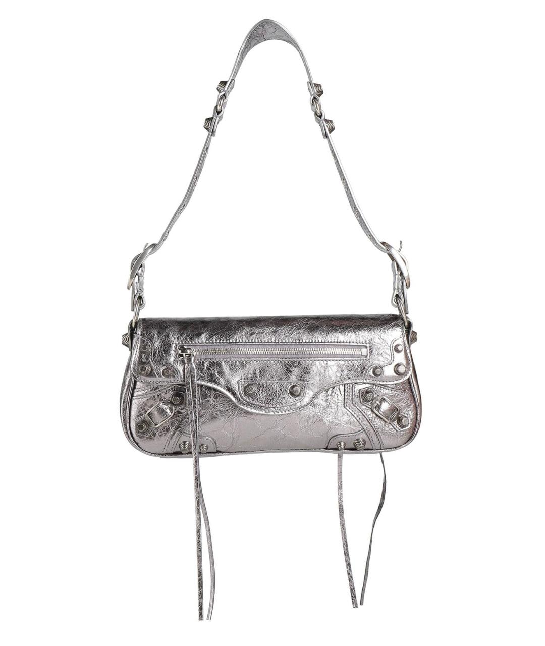 BALENCIAGA Серебряная кожаная сумка через плечо, фото 1