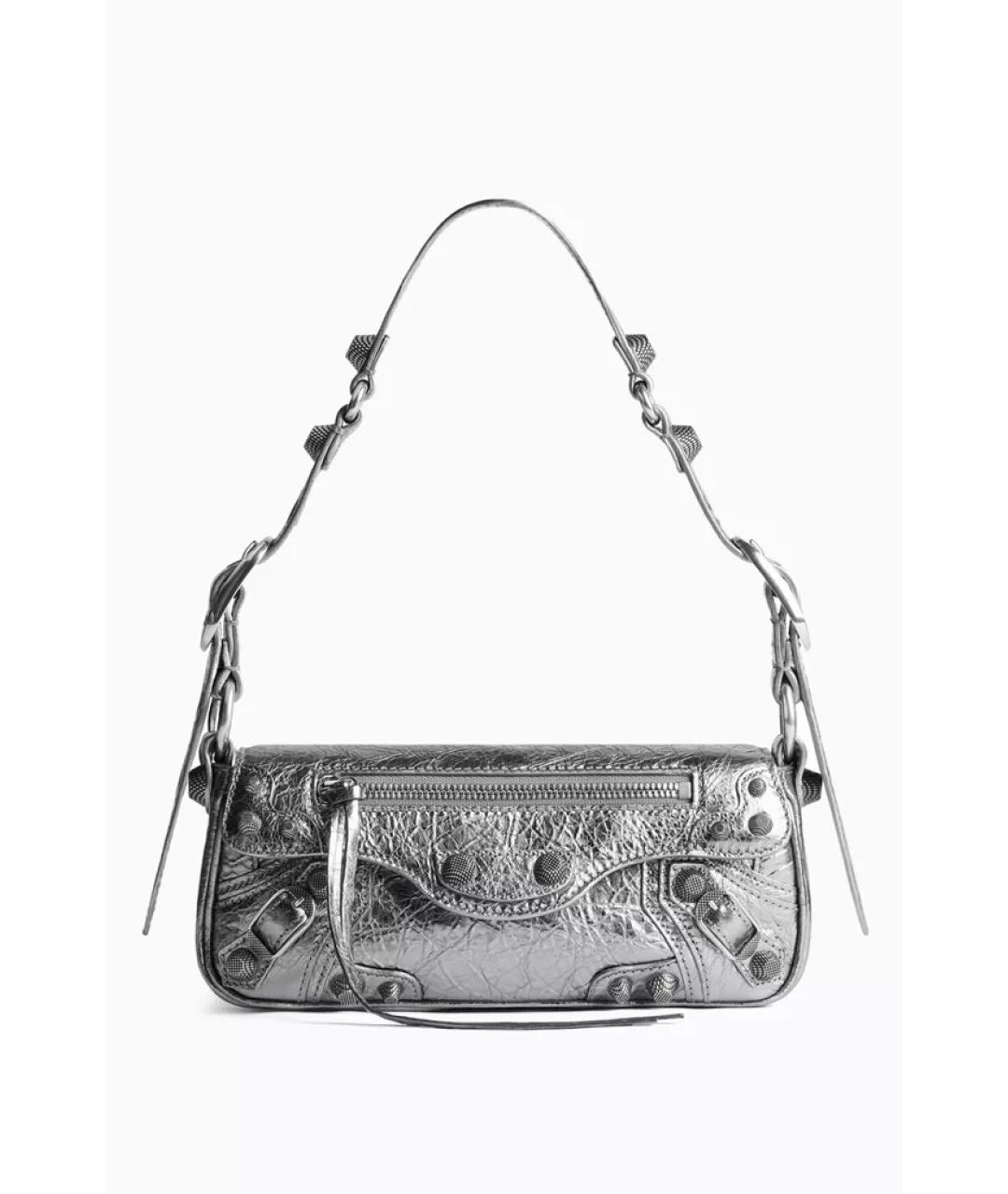 BALENCIAGA Серебряная кожаная сумка через плечо, фото 8