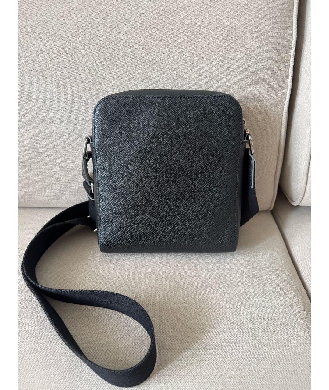 LOUIS VUITTON Черная кожаная сумка на плечо, фото 2