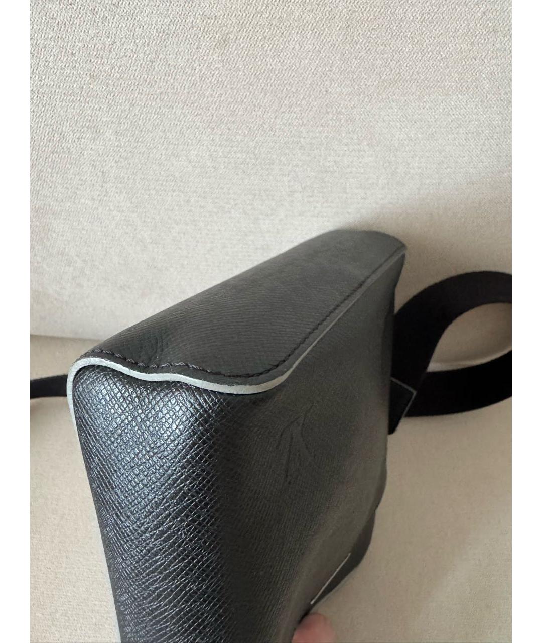 LOUIS VUITTON Черная кожаная сумка на плечо, фото 5