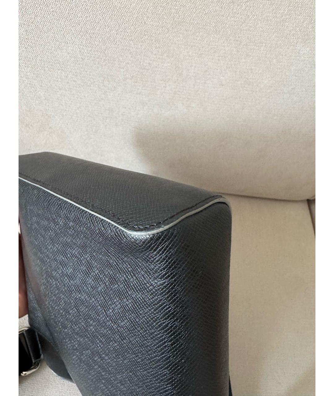 LOUIS VUITTON Черная кожаная сумка на плечо, фото 6