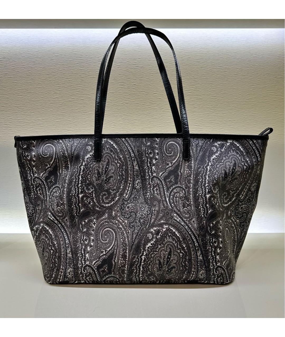 ETRO Черная сумка тоут из искусственной кожи, фото 9
