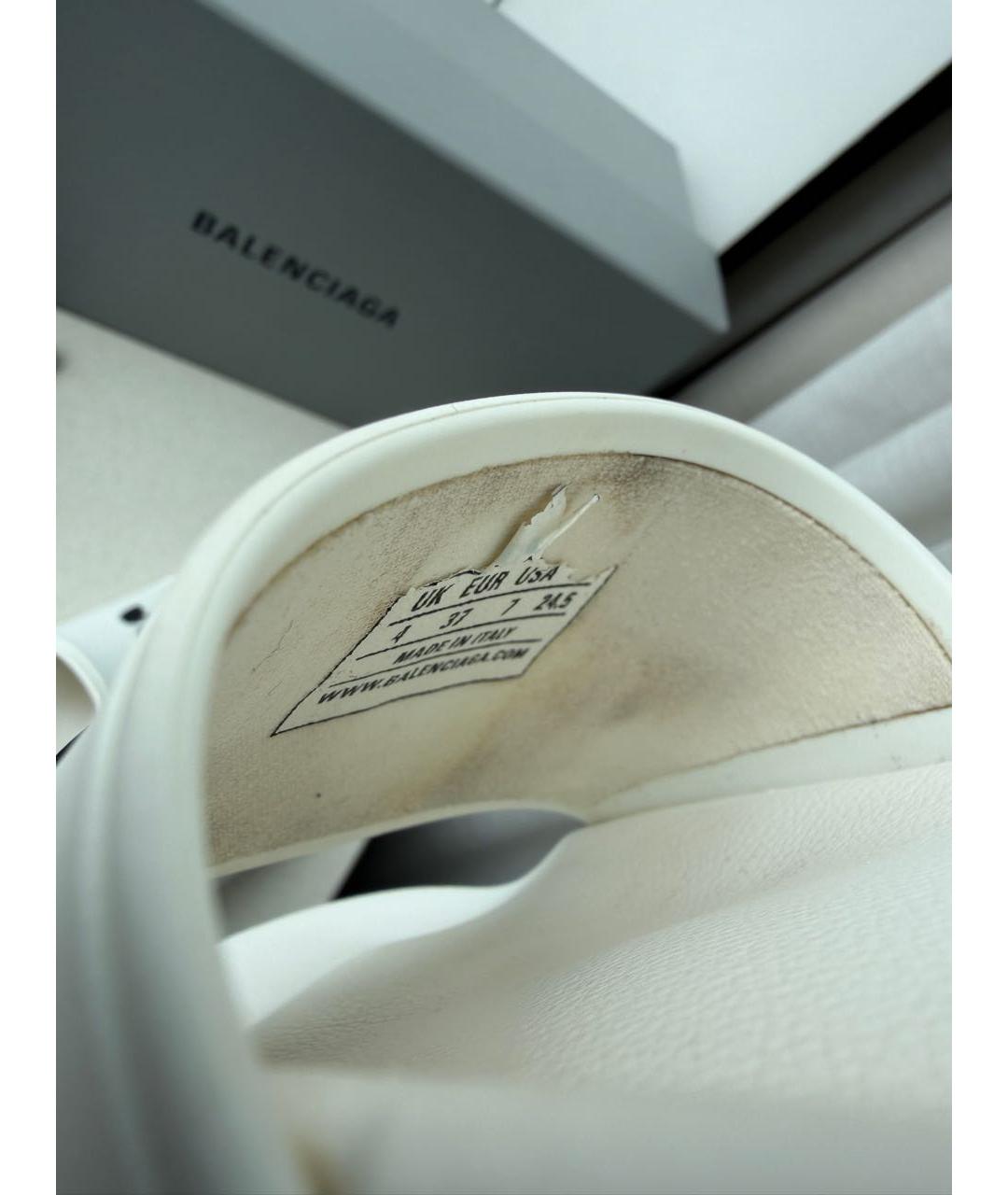BALENCIAGA Белые резиновые шлепанцы, фото 8