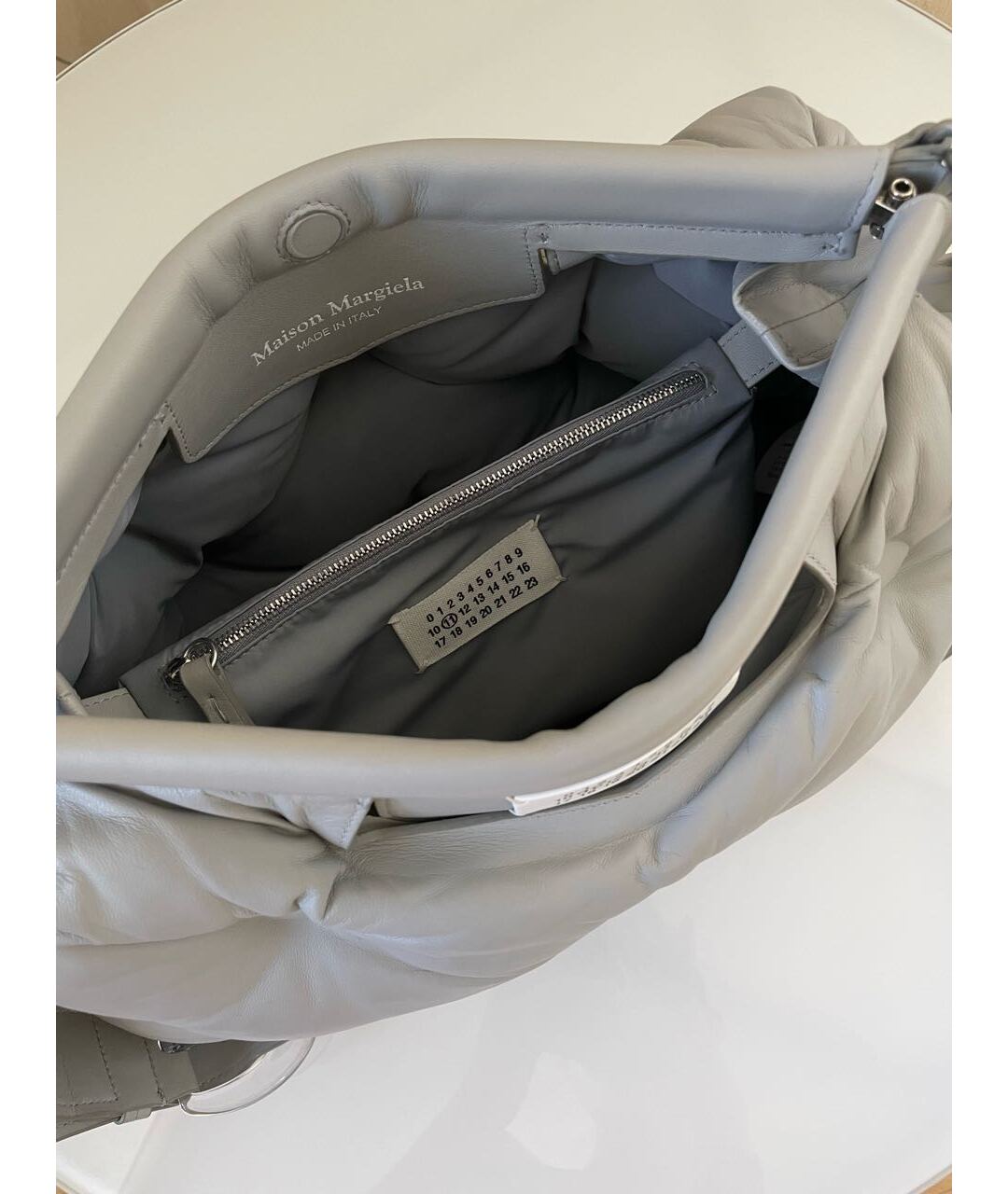 MAISON MARGIELA Серая кожаная сумка тоут, фото 3